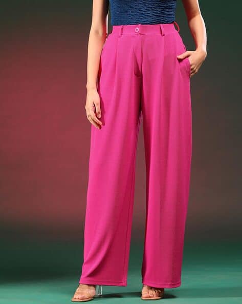 KOTTY Women Straight Fit Pleated Pants