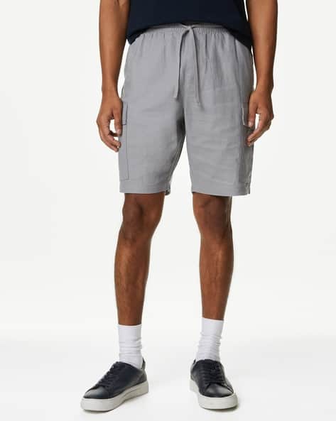 Linen Blend Elasticated Waist Utility Shorts