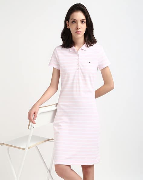 Women Slim Striped Polo Dress