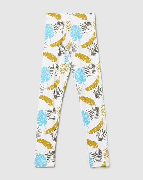 MAX Girls Tropical Print Leggings with Elasticated Waist