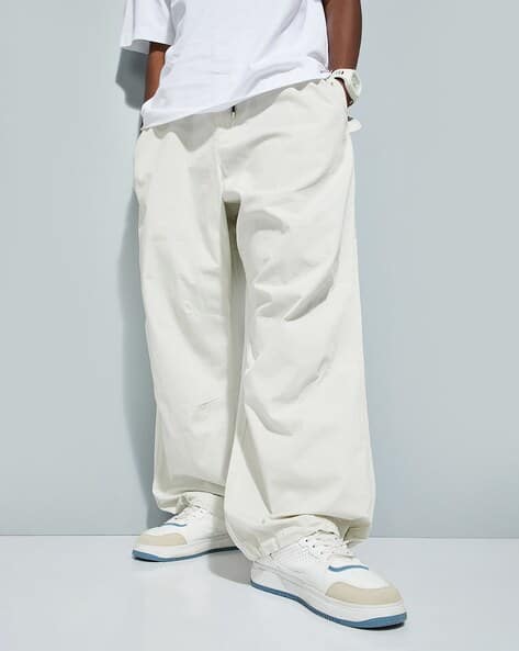 URB_N Men Solid Parachute Pants