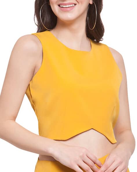 yellow crop top amazon