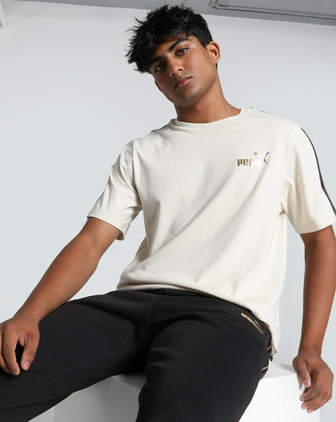 Regular Fit Crew-Neck T-Shirt with Logo Print