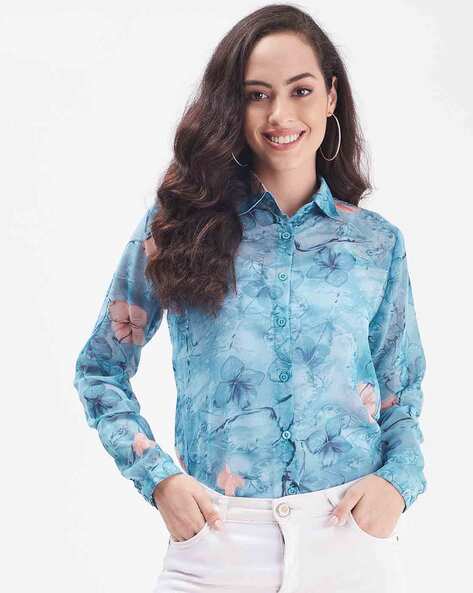 Floral print shirt womens best sale