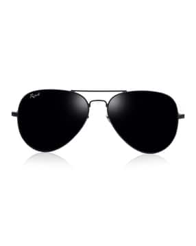 resist eyewear UV Protected Black Aviator Sunglasses for Men and Women-picture-11