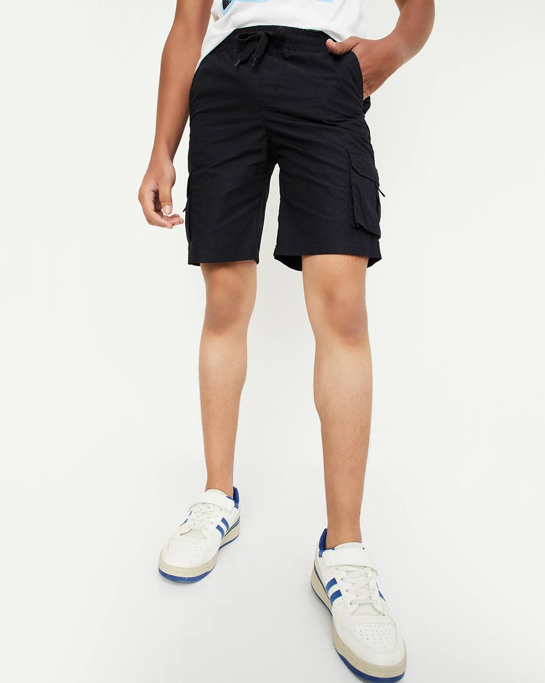 Buy Black Shorts 3/4ths for Boys by MAX Online