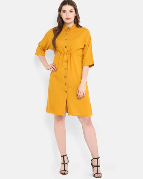 mustard yellow button dress Cute Plaid Dress - Yellow Plaid Dress - Sweetheart Mini Dress