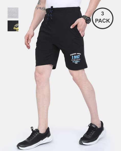 Ardeur Pack of 3 Typographic Print City Shorts