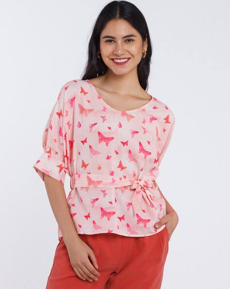 Zink London Tropical Round Neck Top