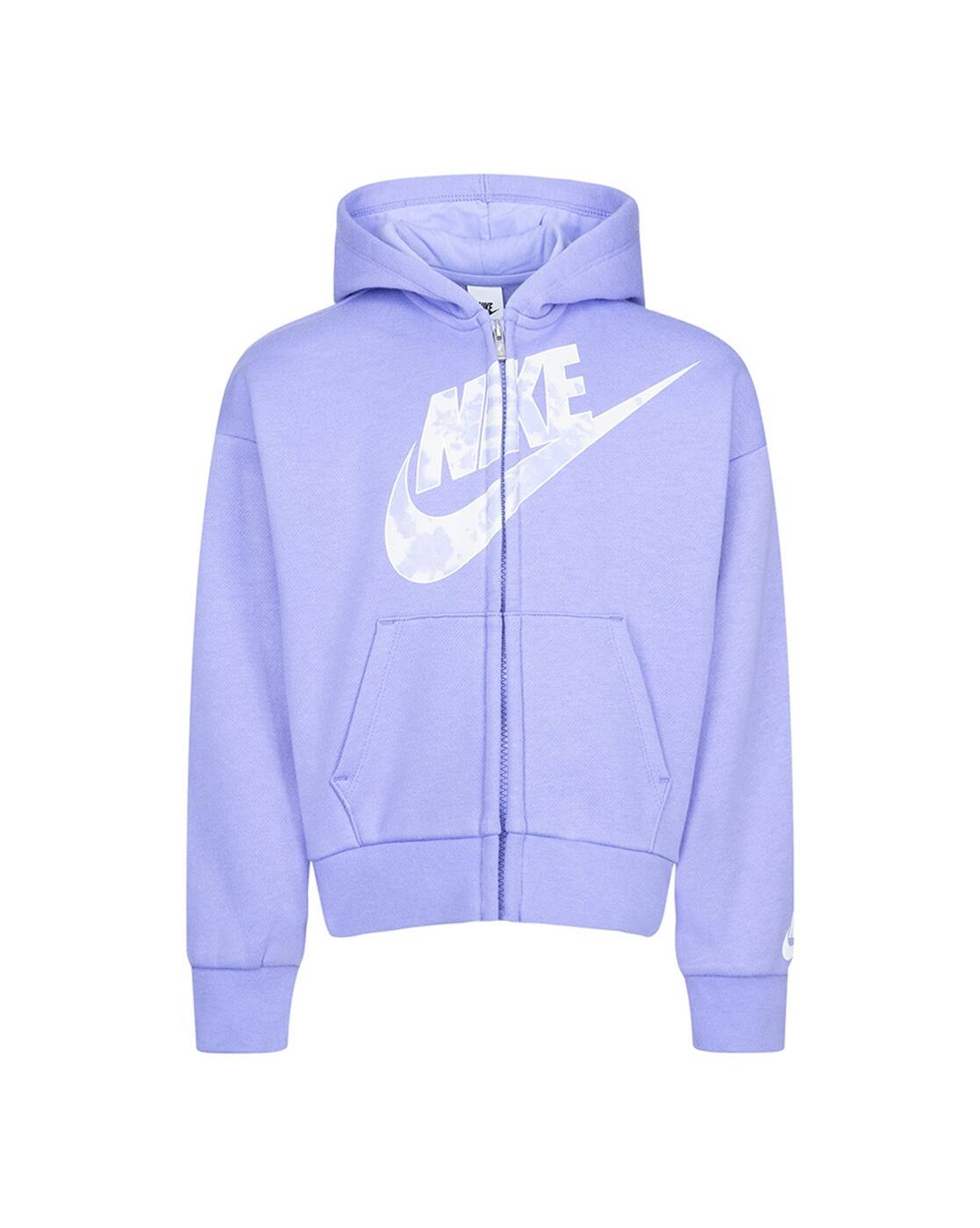 nike swoosh oversized cropped zip hoodie