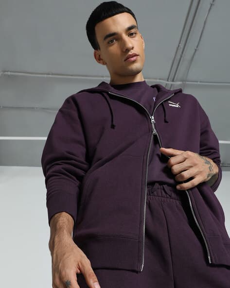 Puma Relaxed Fit Zip-Front Hooded Jacket