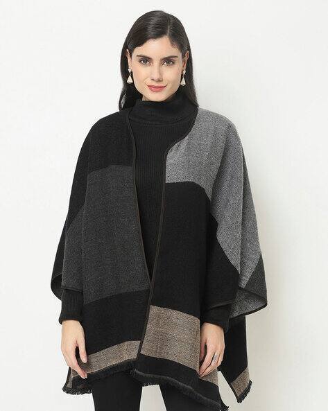 Owncraft Online Womens Black Cape Coat Wrap Black Wool Capes