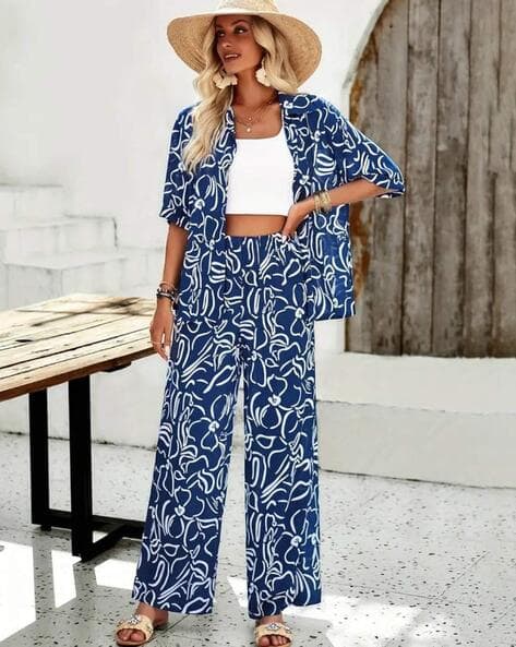 Buy Blue Co-ord Sets for Women by GUFRINA Online | Ajio.com