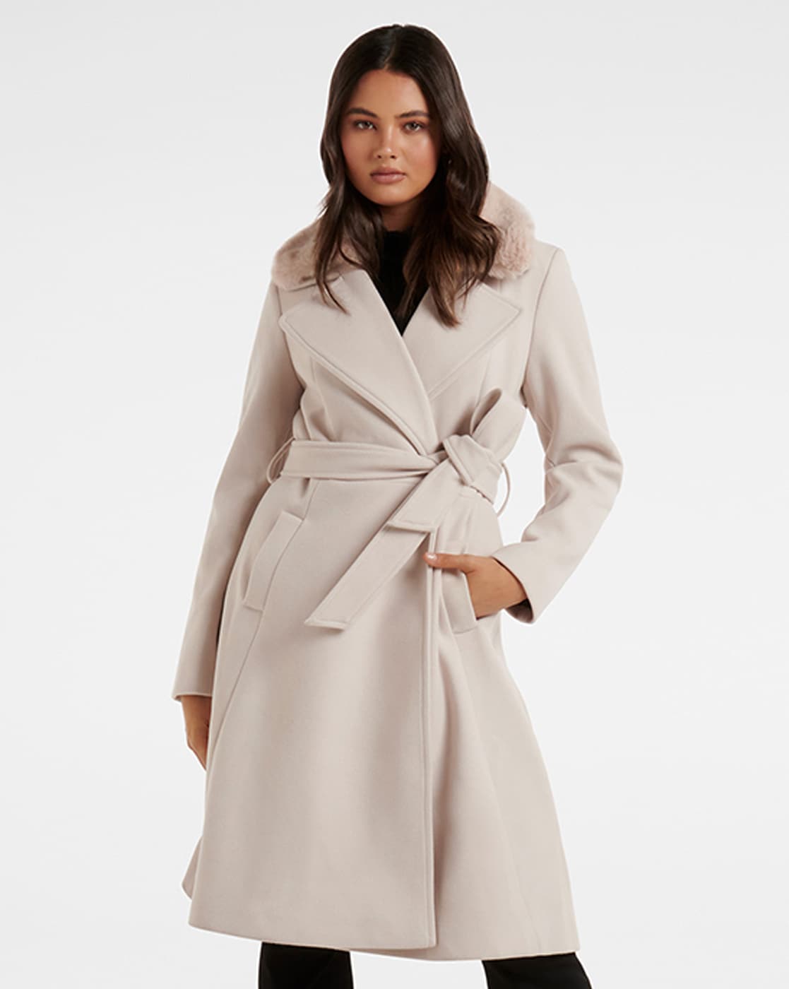 Anine Bing coat- Norma Coat. Notched-lapel tied shops waist