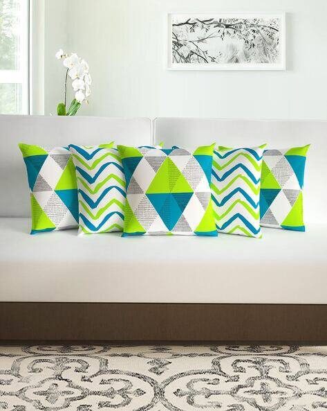 Divine Casa Pack of 5 Polyester Abstract Cushions Cover 16" X 16"