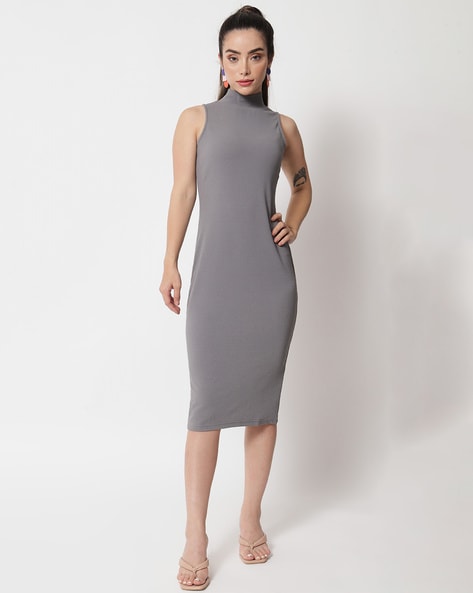 Grey sleeveless dress hotsell