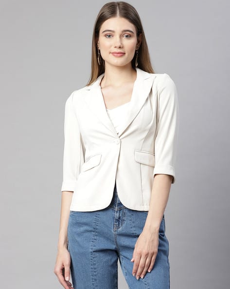 Solid Coat with Flap Pockets