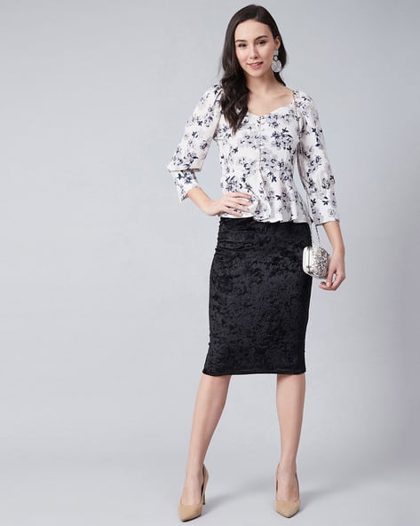 Pencil Skirt Floral Peplum Skirt Outfit Forever 21 Skirts Floral