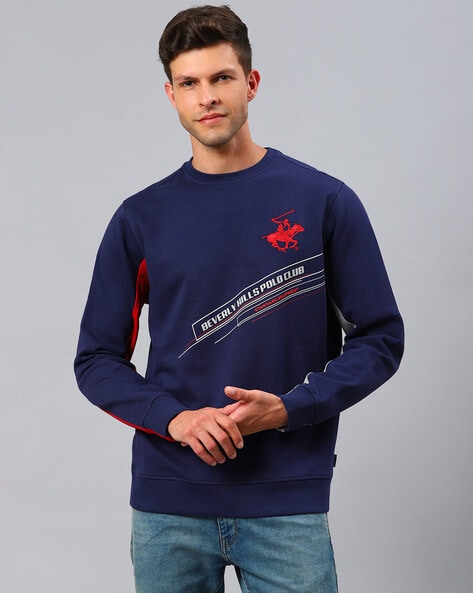 Buy Blue Sweatshirt Hoodies for Men by Beverly Hills Polo Club Online Ajio