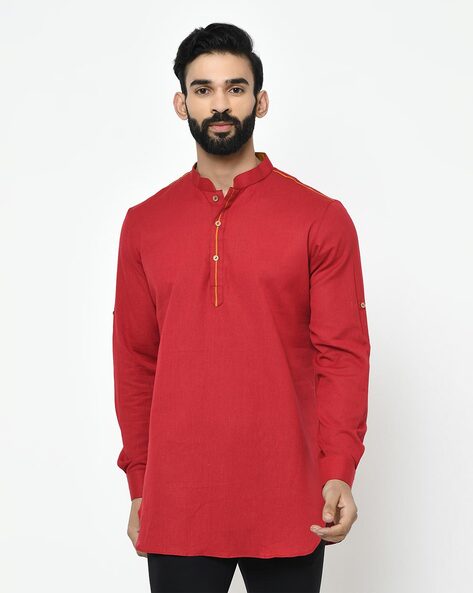 Kisah Solid Mandarin Collar Kurta