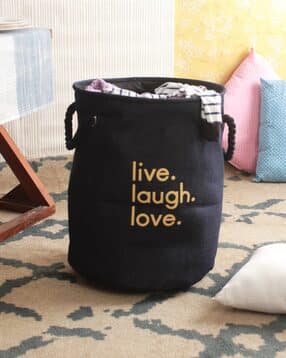 Typographic Print Foldable Laundry Bag