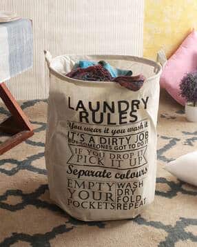 cortina eyelet curtain Typographic Print Foldable Laundry Bag-picture-21