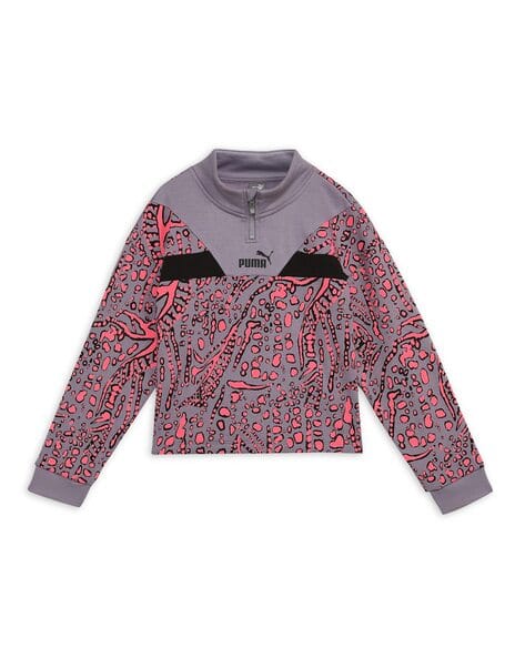 Hypernatural Youth Printed Half-Zip Relaxed Fit Sweatshirt