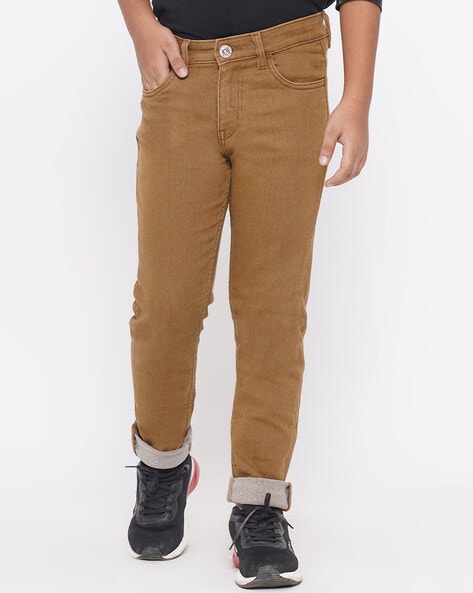 Boys Light-Wash Mid Rise Slim Fit Jeans