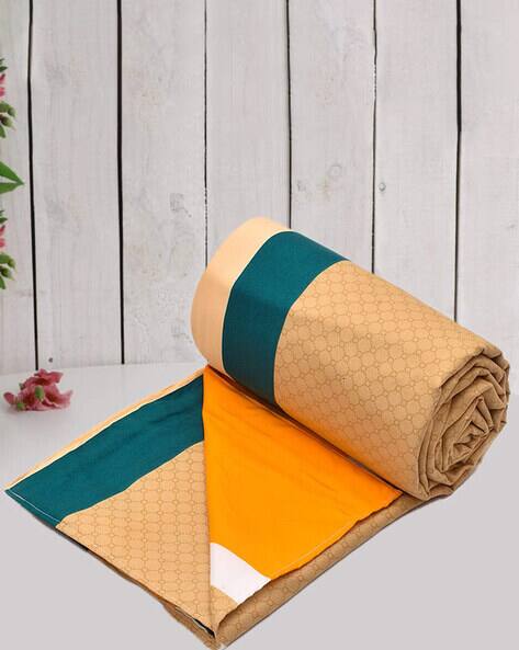RRC Geometric Print Cotton Double Duvet Cover with Zipper Closure