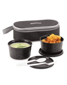 magnus Feast 2-Piece Microwave Safe Stainless Steel Lunch Box with Bag-picture-38