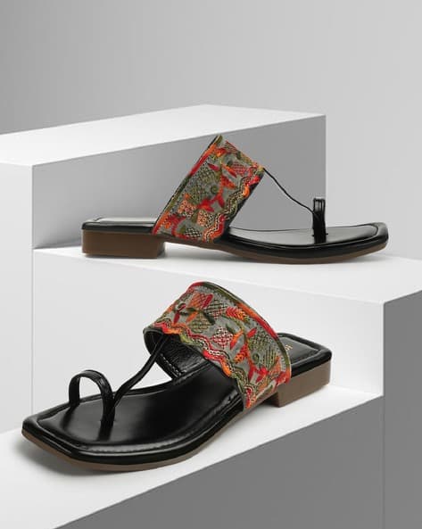 Toe Ring Ajio Footwear Slippers Dawson Flat Sandals – Figlia