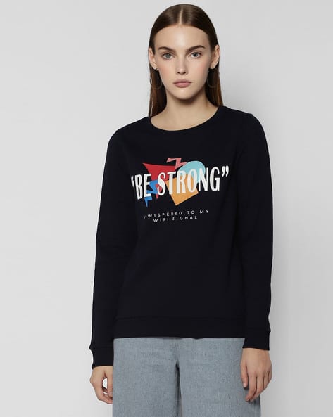 Buy Navy Sweatshirt Hoodies for Women by Vero Moda Online - Technical View