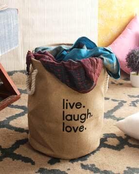 cortina eyelet curtain Typographic Print Foldable Laundry Bag-picture-37