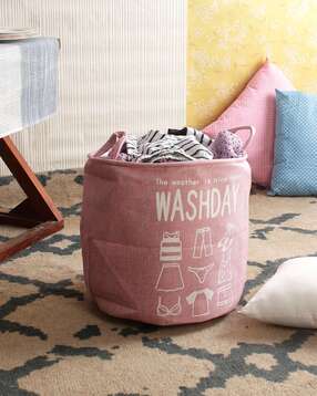 Typographic Print Foldable Laundry Bag