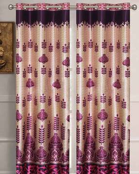 good homes Set of 2 Floral Print Window Curtains-picture-2