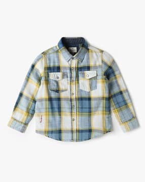 pepe jeans Boys Andres JR LS IP Checked Regular Fit Shirt-picture-10