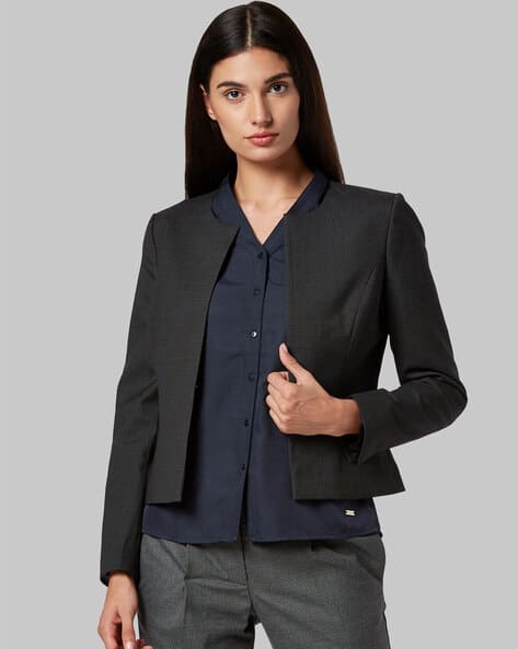 Single-Breasted Blazer with Welt Pockets