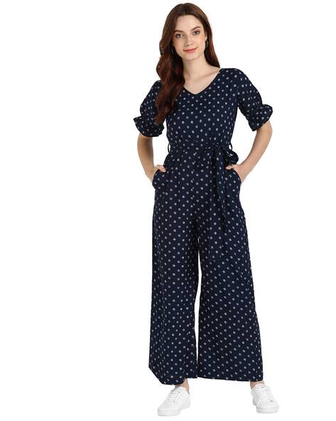 Polka-Dot Jumpsuit with Insert Pockets