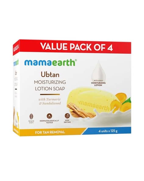 MAMAEARTH Pack of 4 Ubtan Moisturizing Lotion Soaps