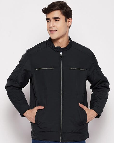 Buy OKANE Zip-Front Bomber Jacket with  Online | Ajio.com