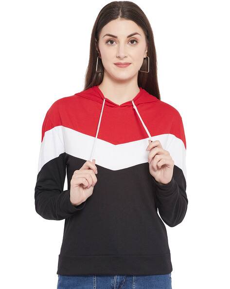 Hooded Pullover Womens Colorblock Sweatshirt Womens Colorblock