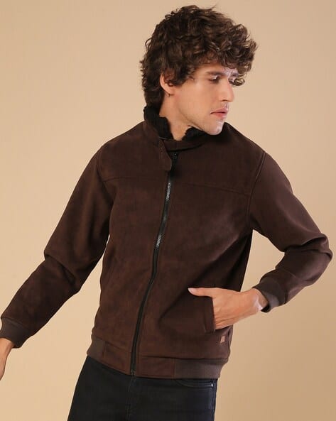 Bomber Jacket with Zip Closure