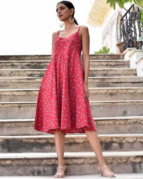 Geometric Print Fit Flare Dress