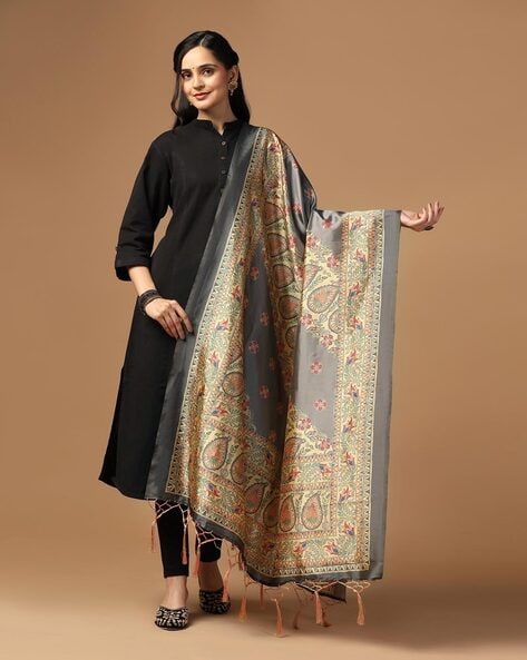 Women Printed Dupatta with Contrast Border