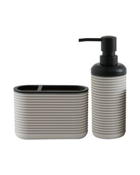 Set of 2 Soap Dispenser with Toothbrush Holder