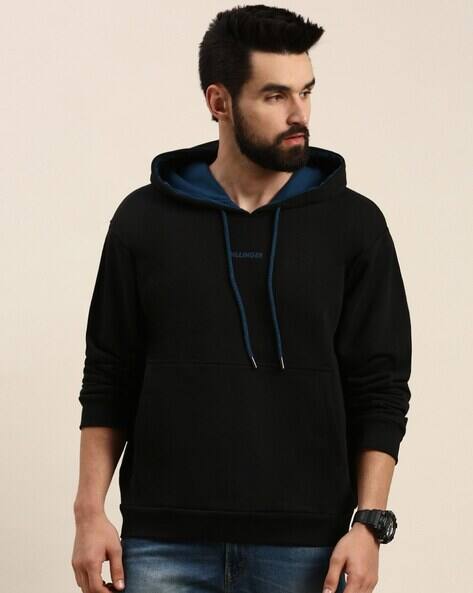 Brand Print Full Sleeve Hooded Sweatshirt
