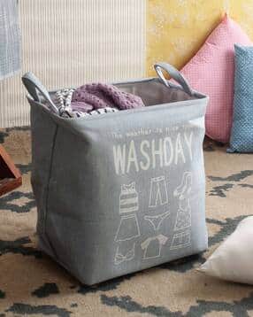 Typographic Print Foldable Laundry Bag