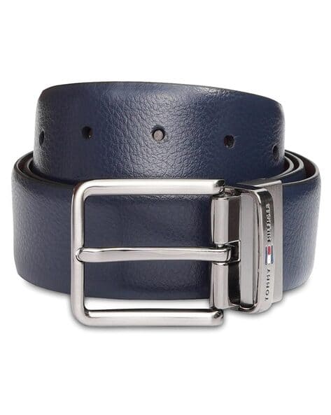 Leather Reversible Belt with Pin-Buckle Closure