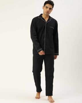 Men Cotton Shirt & Pyjamas Set-image-9