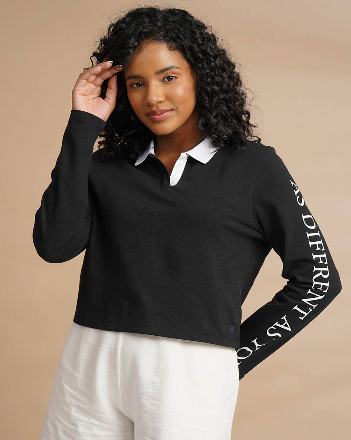 Buy Black Tshirts for Women by ONE SKY Online | Ajio.com